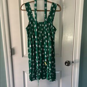 Charming Green Floral Kids Dress